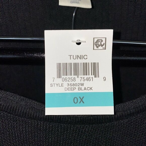 Style & Co Black High Low Hem Tunic Sweater 0X NEW - Picture 5 of 6